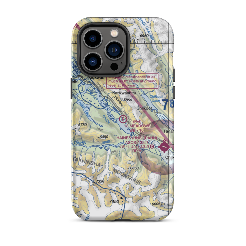 18 Meadows Aerodrome (18AA) VFR Sectional  Tough iPhone Case iPhone 14 Pro Max model shown