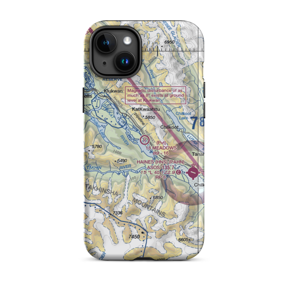 18 Meadows Aerodrome (18AA) VFR Sectional  Tough iPhone Case iPhone 15 Plus model shown