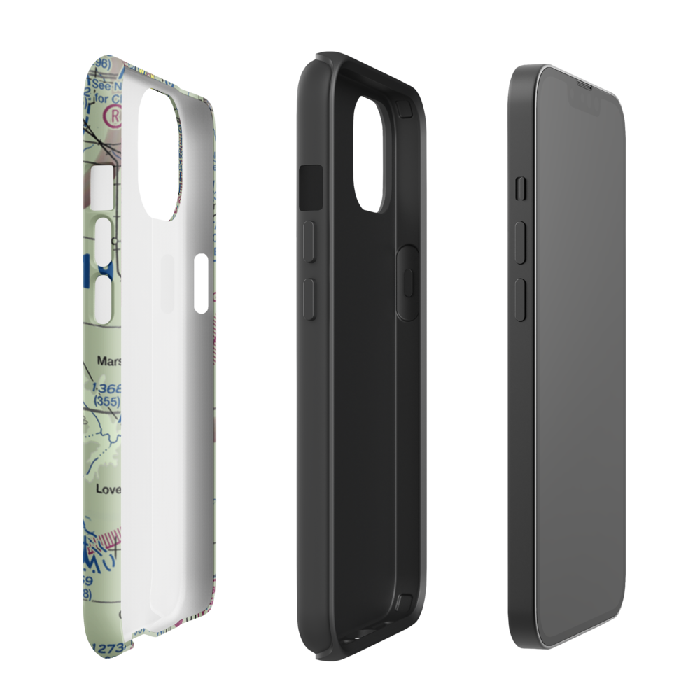 1904 Private Runway Airport (4OK0) VFR Sectional  Tough iPhone Case iPhone 13 model shown