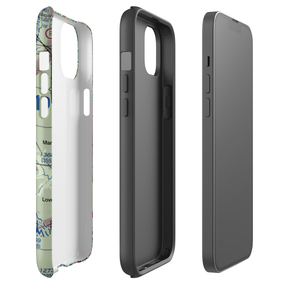 1904 Private Runway Airport (4OK0) VFR Sectional  Tough iPhone Case iPhone 14 Plus model shown