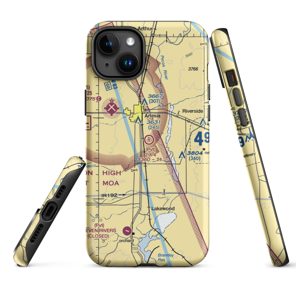 2 X 4 Ranch Airport (NM47) VFR Sectional  Tough iPhone Case iPhone 12 model shown