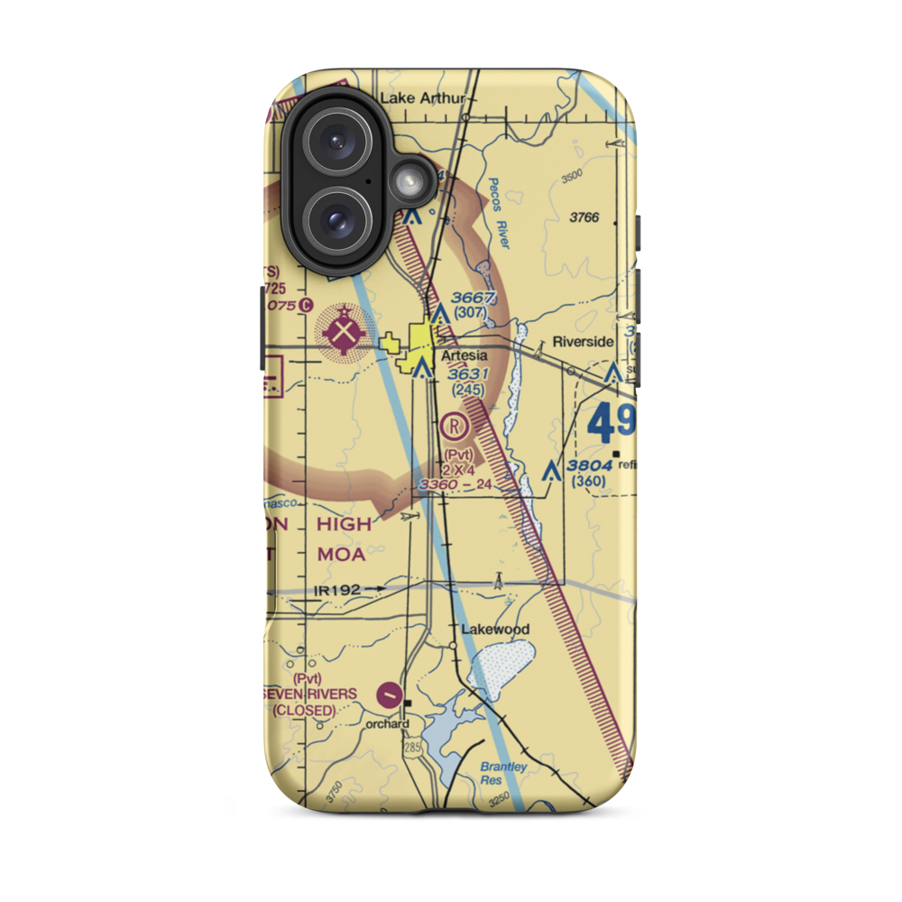 2 X 4 Ranch Airport (NM47) VFR Sectional  Tough iPhone Case iPhone 12 Pro model shown