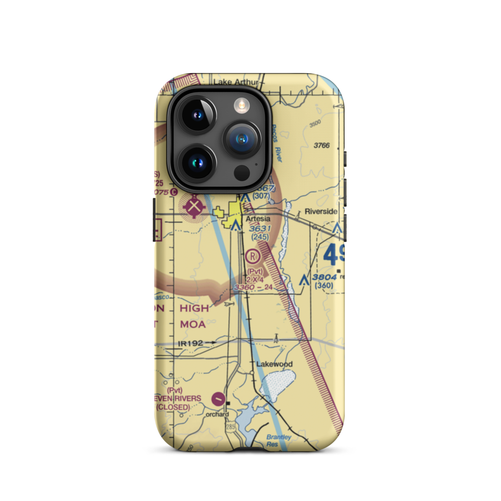 2 X 4 Ranch Airport (NM47) VFR Sectional  Tough iPhone Case iPhone 15 Pro model shown