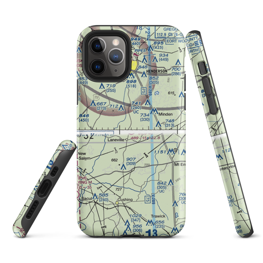 2C Ranch Airport (10TS) VFR Sectional  Tough iPhone Case iPhone 11 Pro model shown