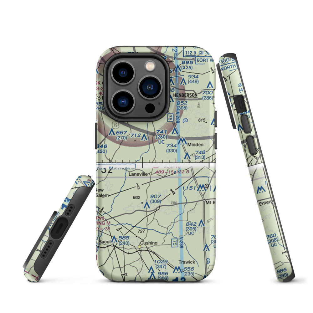 2C Ranch Airport (10TS) VFR Sectional  Tough iPhone Case iPhone 14 Pro model shown