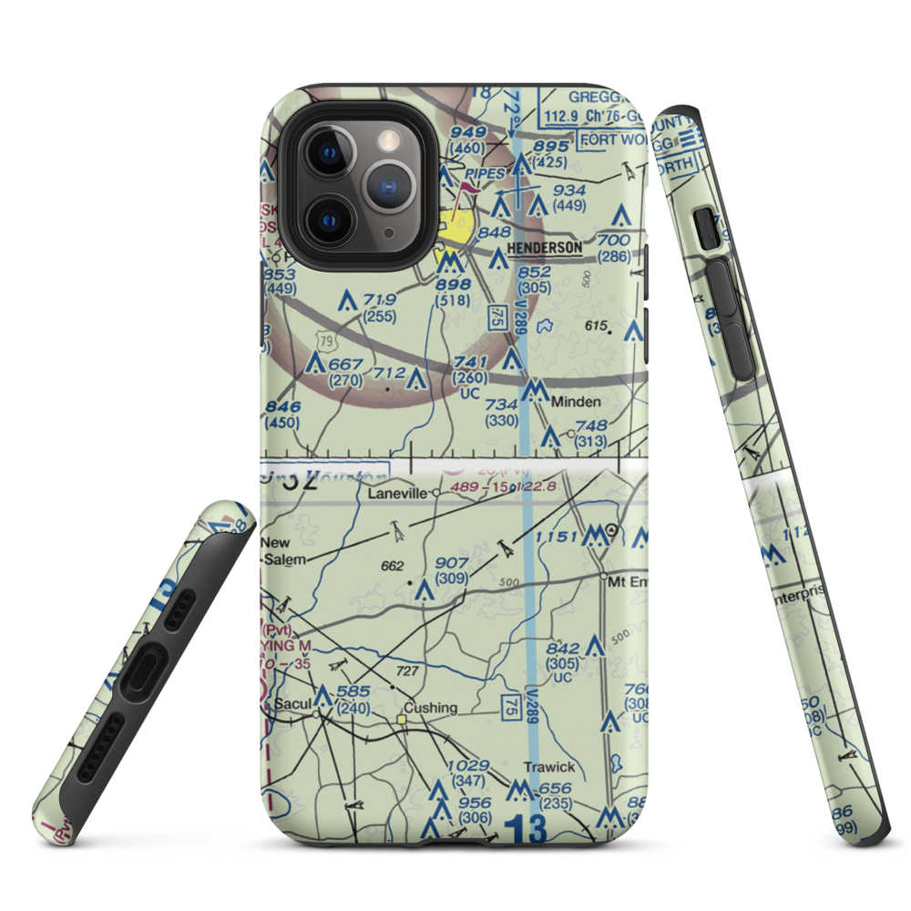 2C Ranch Airport (10TS) VFR Sectional  Tough iPhone Case iPhone 11 Pro Max model shown