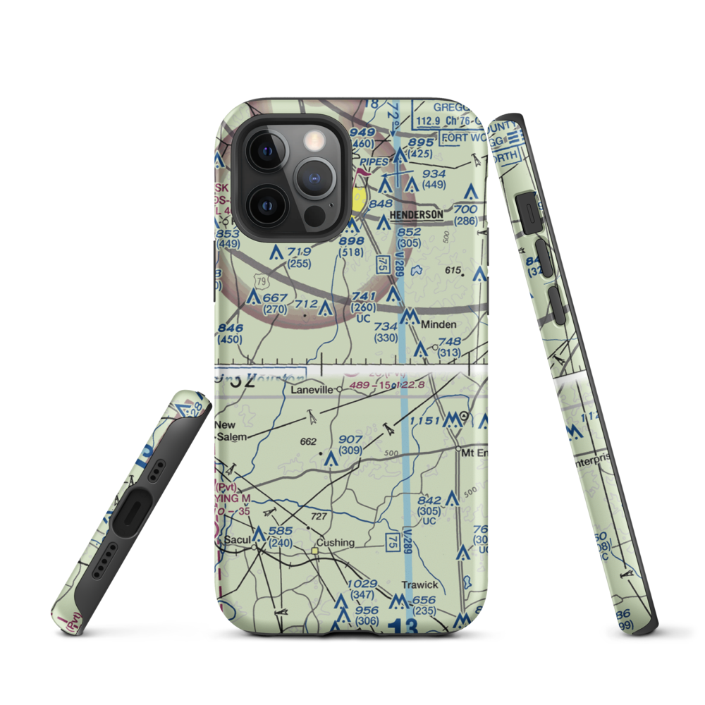2C Ranch Airport (10TS) VFR Sectional  Tough iPhone Case iPhone 12 Pro model shown