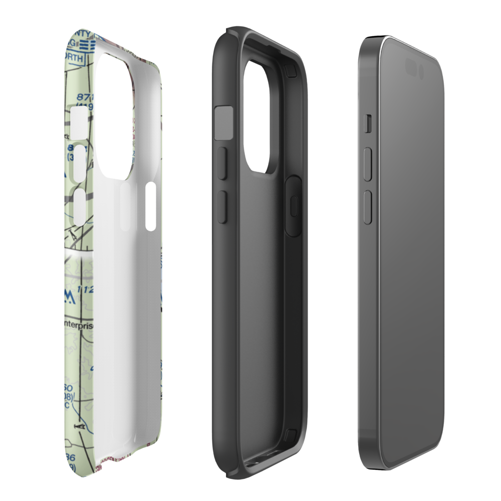 2C Ranch Airport (10TS) VFR Sectional  Tough iPhone Case iPhone 14 Pro model shown