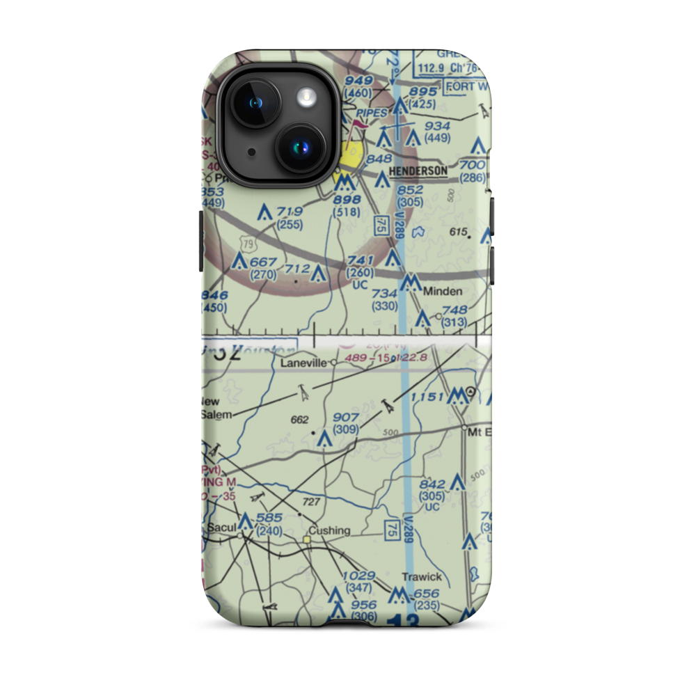 2C Ranch Airport (10TS) VFR Sectional  Tough iPhone Case iPhone 15 Plus model shown