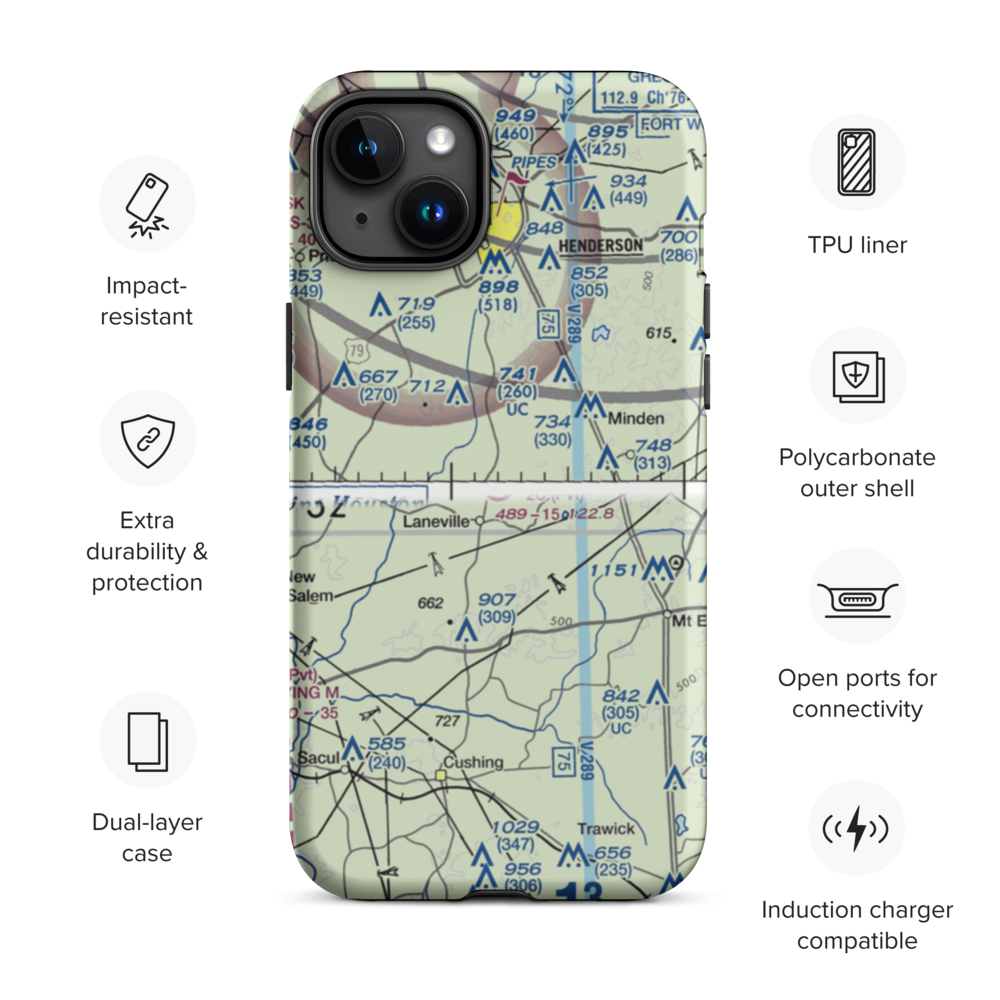 2C Ranch Airport (10TS) VFR Sectional  Tough iPhone Case iPhone 15 Plus model shown