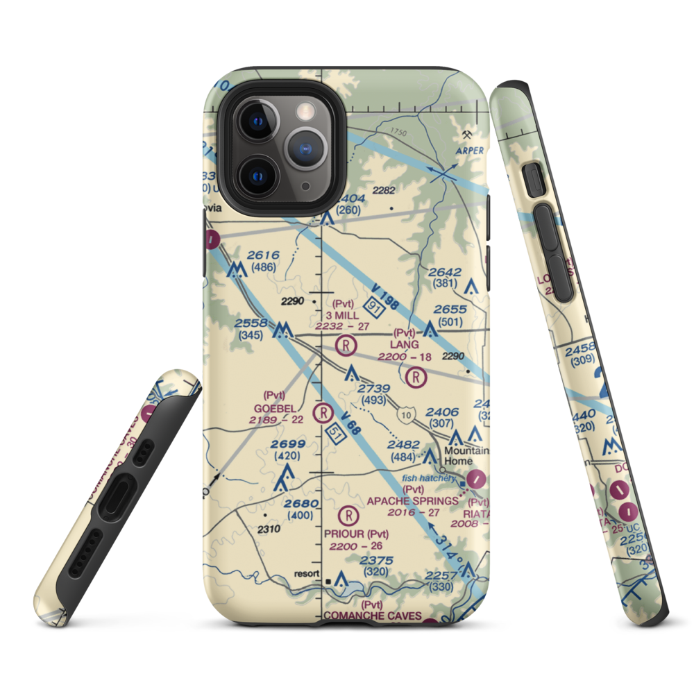 3 Mill Ranch Airport (44XS) VFR Sectional  Tough iPhone Case iPhone 11 Pro model shown
