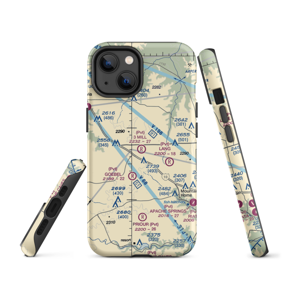 3 Mill Ranch Airport (44XS) VFR Sectional  Tough iPhone Case iPhone 14 model shown