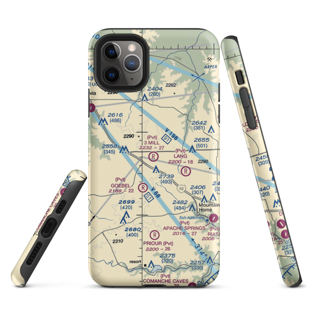 3 Mill Ranch Airport (44XS) VFR Sectional  Tough iPhone Case iPhone 11 Pro Max model shown