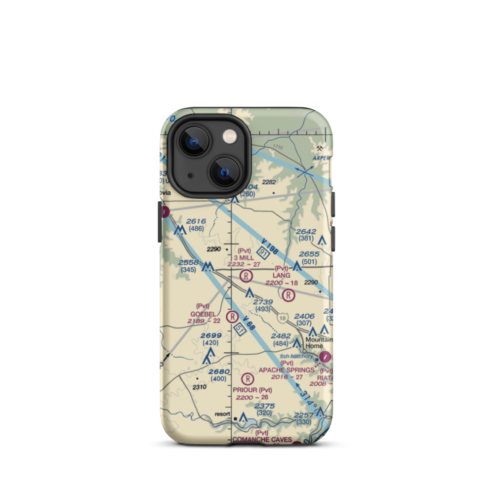 3 Mill Ranch Airport (44XS) VFR Sectional  Tough iPhone Case iPhone 13 mini model shown