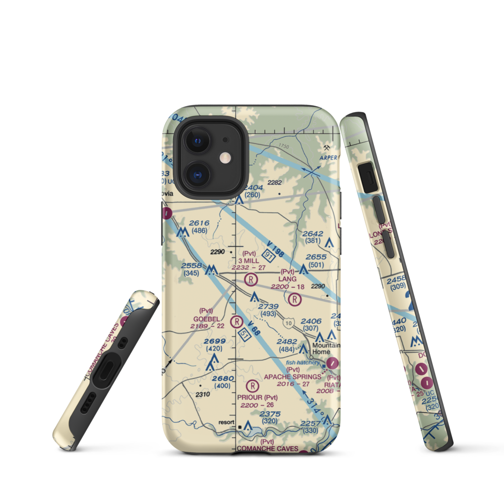 3 Mill Ranch Airport (44XS) VFR Sectional  Tough iPhone Case iPhone 12 mini model shown