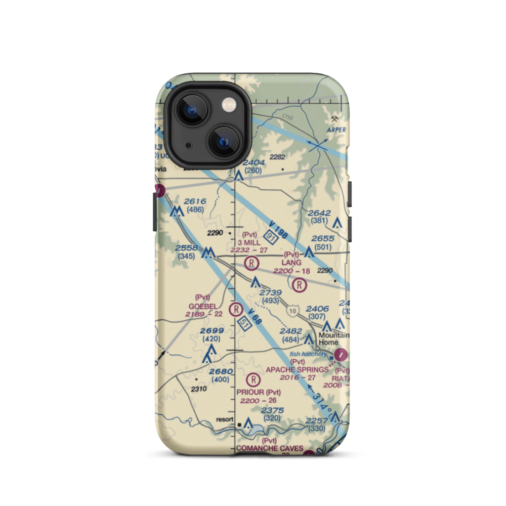 3 Mill Ranch Airport (44XS) VFR Sectional  Tough iPhone Case iPhone 13 model shown