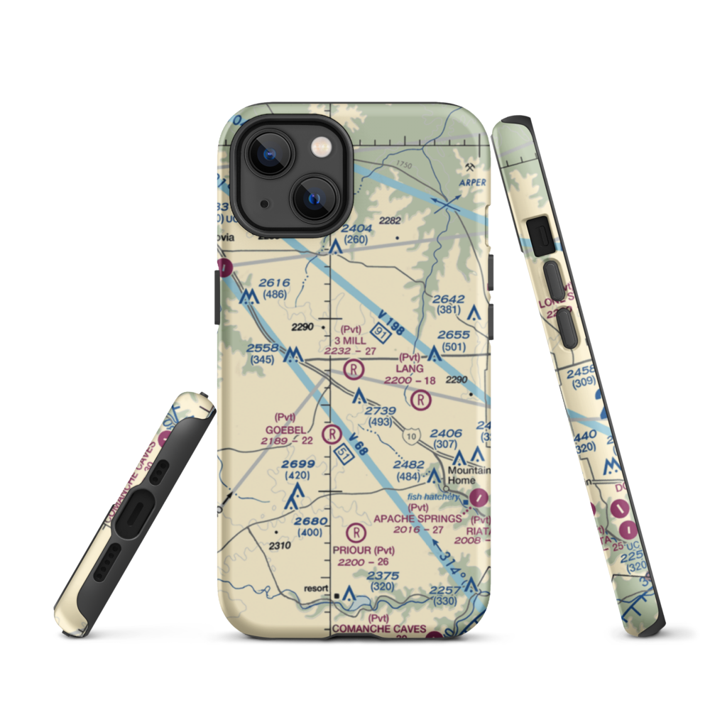 3 Mill Ranch Airport (44XS) VFR Sectional  Tough iPhone Case iPhone 13 model shown