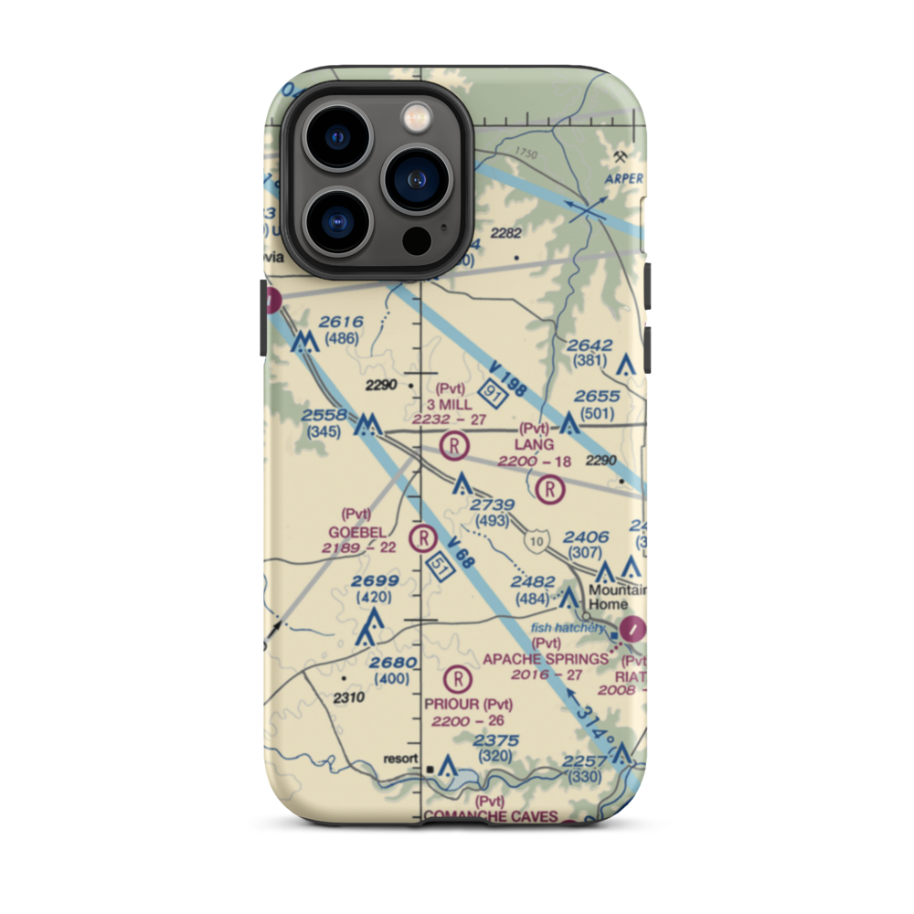 3 Mill Ranch Airport (44XS) VFR Sectional  Tough iPhone Case iPhone 13 Pro Max model shown