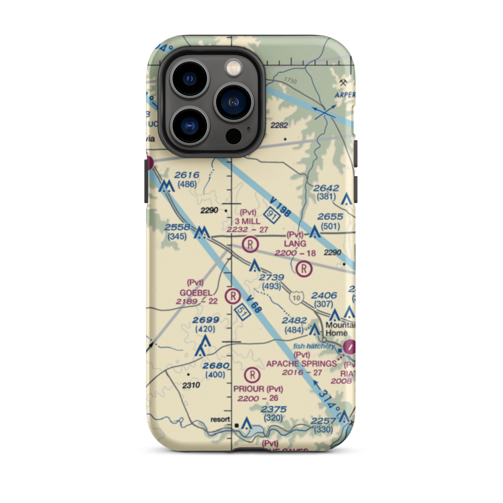 3 Mill Ranch Airport (44XS) VFR Sectional  Tough iPhone Case iPhone 14 Pro Max model shown