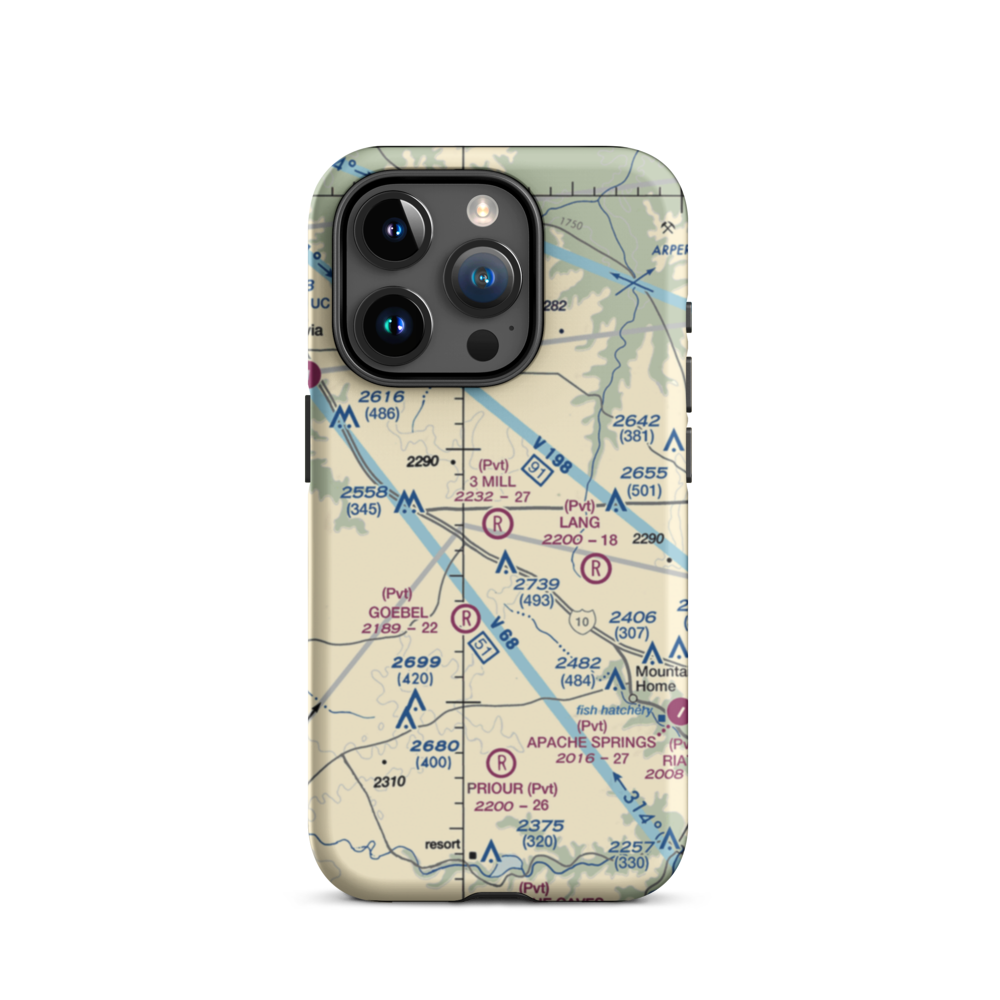 3 Mill Ranch Airport (44XS) VFR Sectional  Tough iPhone Case iPhone 15 Pro model shown