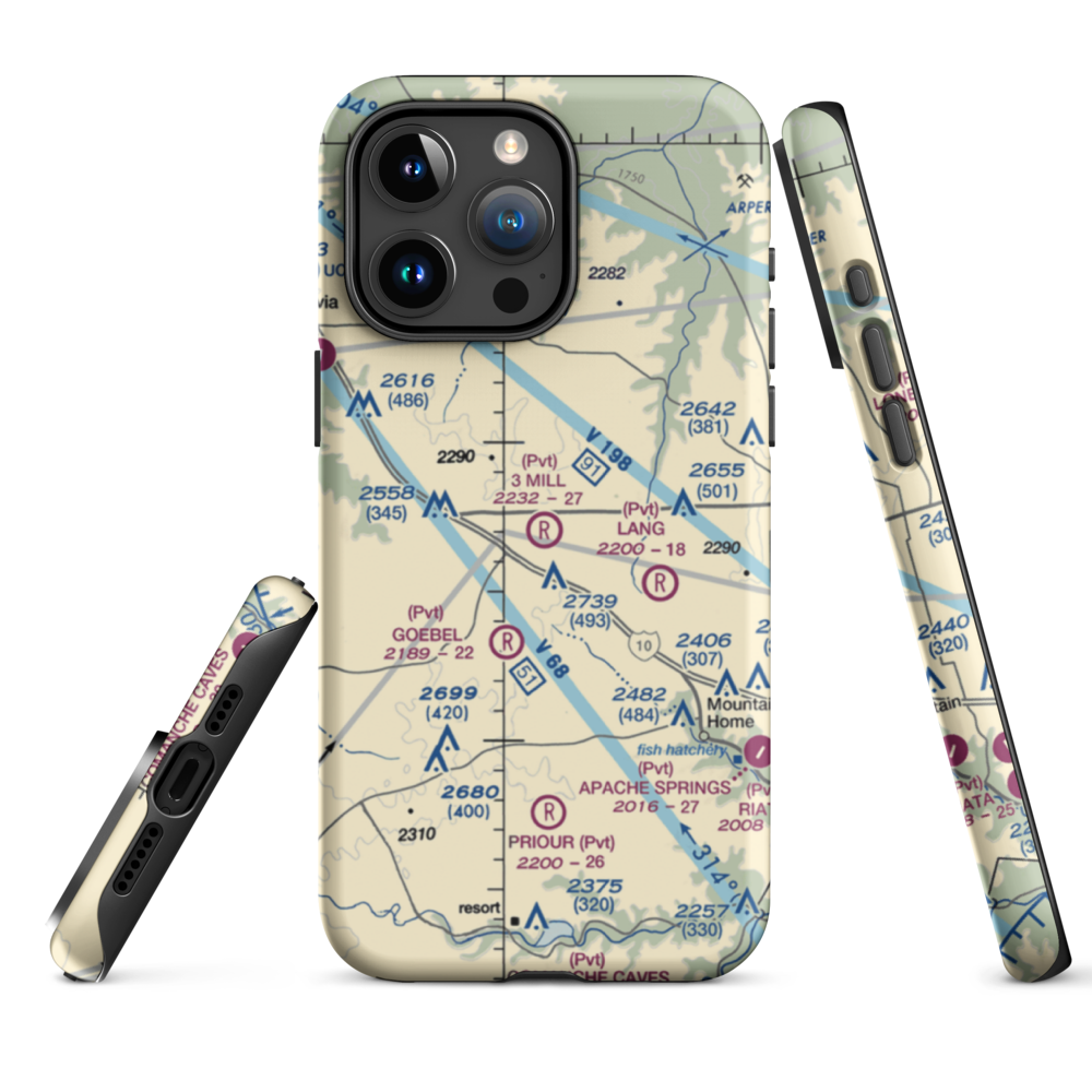 3 Mill Ranch Airport (44XS) VFR Sectional  Tough iPhone Case iPhone 15 Pro Max model shown