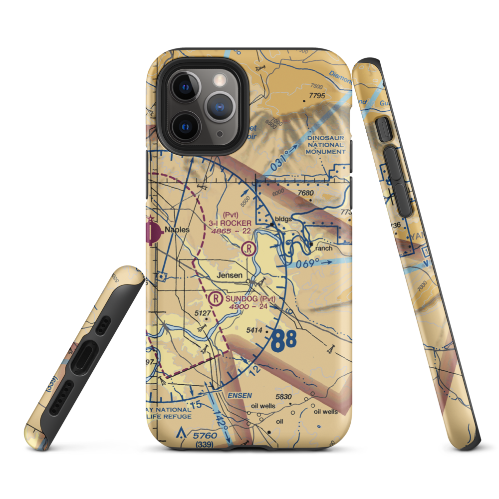 3-I Rocker Ranch Airport (UT79) VFR Sectional  Tough iPhone Case iPhone 11 Pro model shown