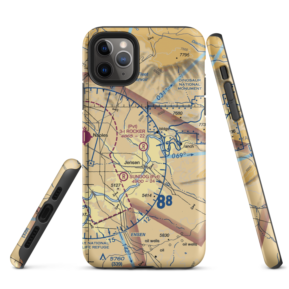 3-I Rocker Ranch Airport (UT79) VFR Sectional  Tough iPhone Case iPhone 11 Pro Max model shown