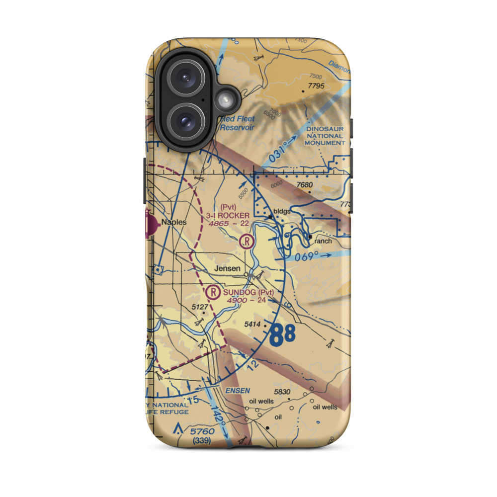 3-I Rocker Ranch Airport (UT79) VFR Sectional  Tough iPhone Case iPhone 16 Plus model shown