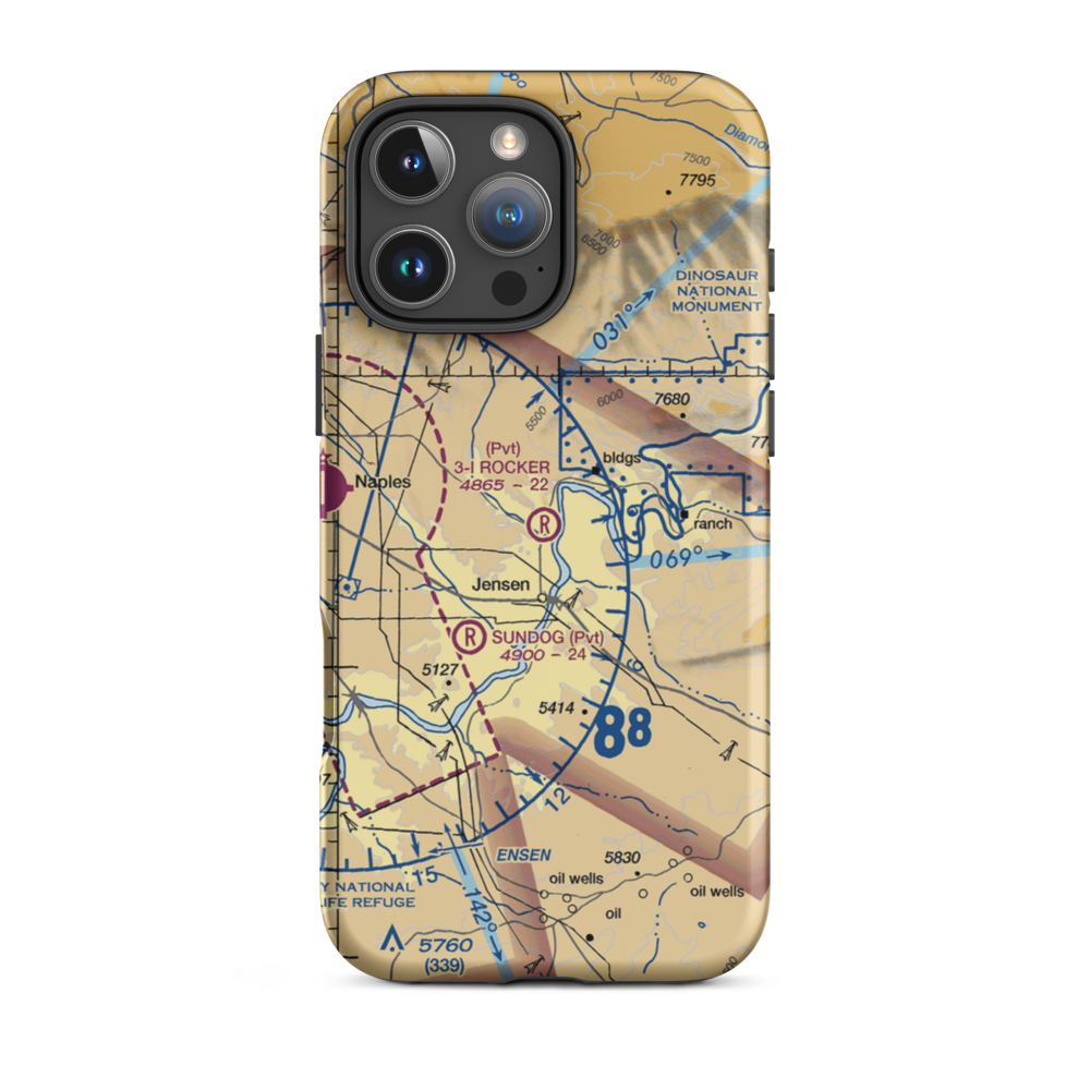 3-I Rocker Ranch Airport (UT79) VFR Sectional  Tough iPhone Case iPhone 16 Pro Max model shown