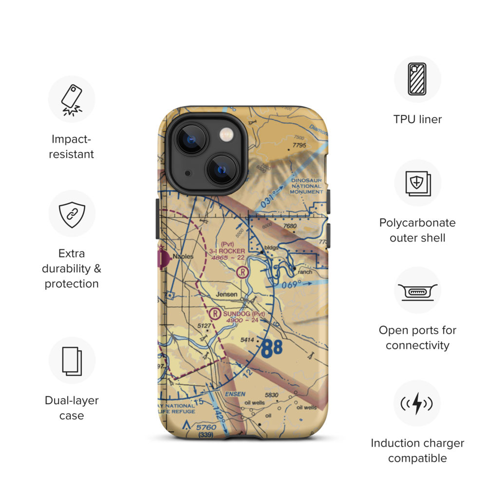 3-I Rocker Ranch Airport (UT79) VFR Sectional  Tough iPhone Case iPhone 13 mini model shown