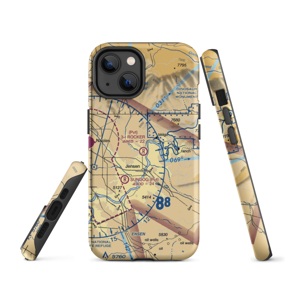 3-I Rocker Ranch Airport (UT79) VFR Sectional  Tough iPhone Case iPhone 14 model shown