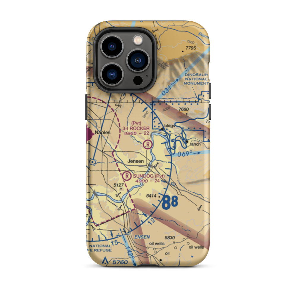 3-I Rocker Ranch Airport (UT79) VFR Sectional  Tough iPhone Case iPhone 14 Pro Max model shown