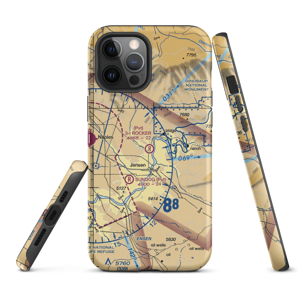 3-I Rocker Ranch Airport (UT79) VFR Sectional  Tough iPhone Case iPhone 12 Pro Max model shown