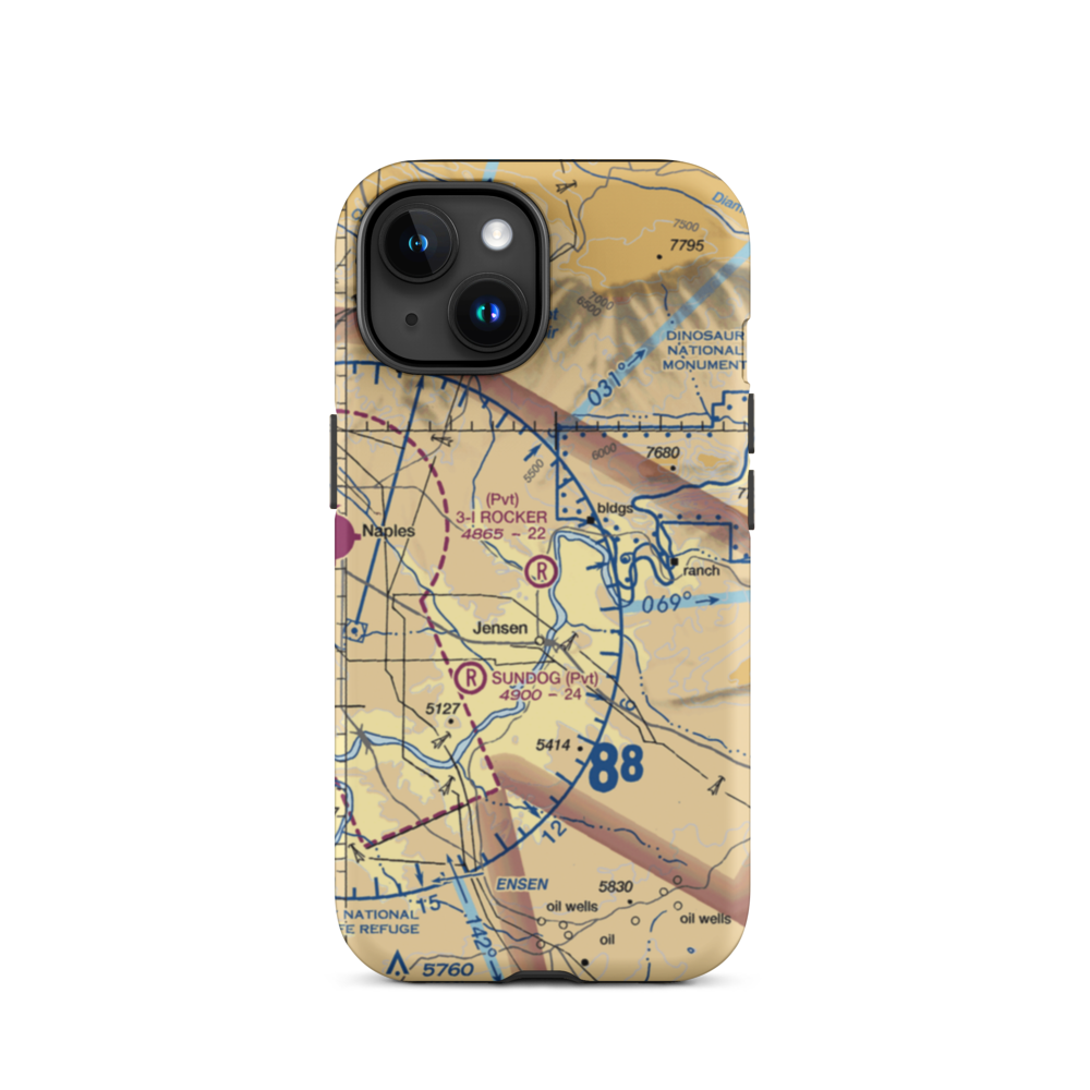 3-I Rocker Ranch Airport (UT79) VFR Sectional  Tough iPhone Case iPhone 15 model shown