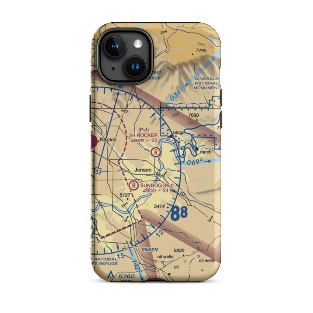 3-I Rocker Ranch Airport (UT79) VFR Sectional  Tough iPhone Case iPhone 15 Plus model shown