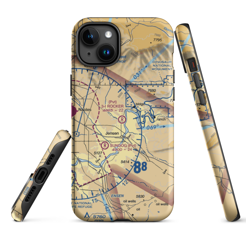 3-I Rocker Ranch Airport (UT79) VFR Sectional  Tough iPhone Case iPhone 15 Plus model shown