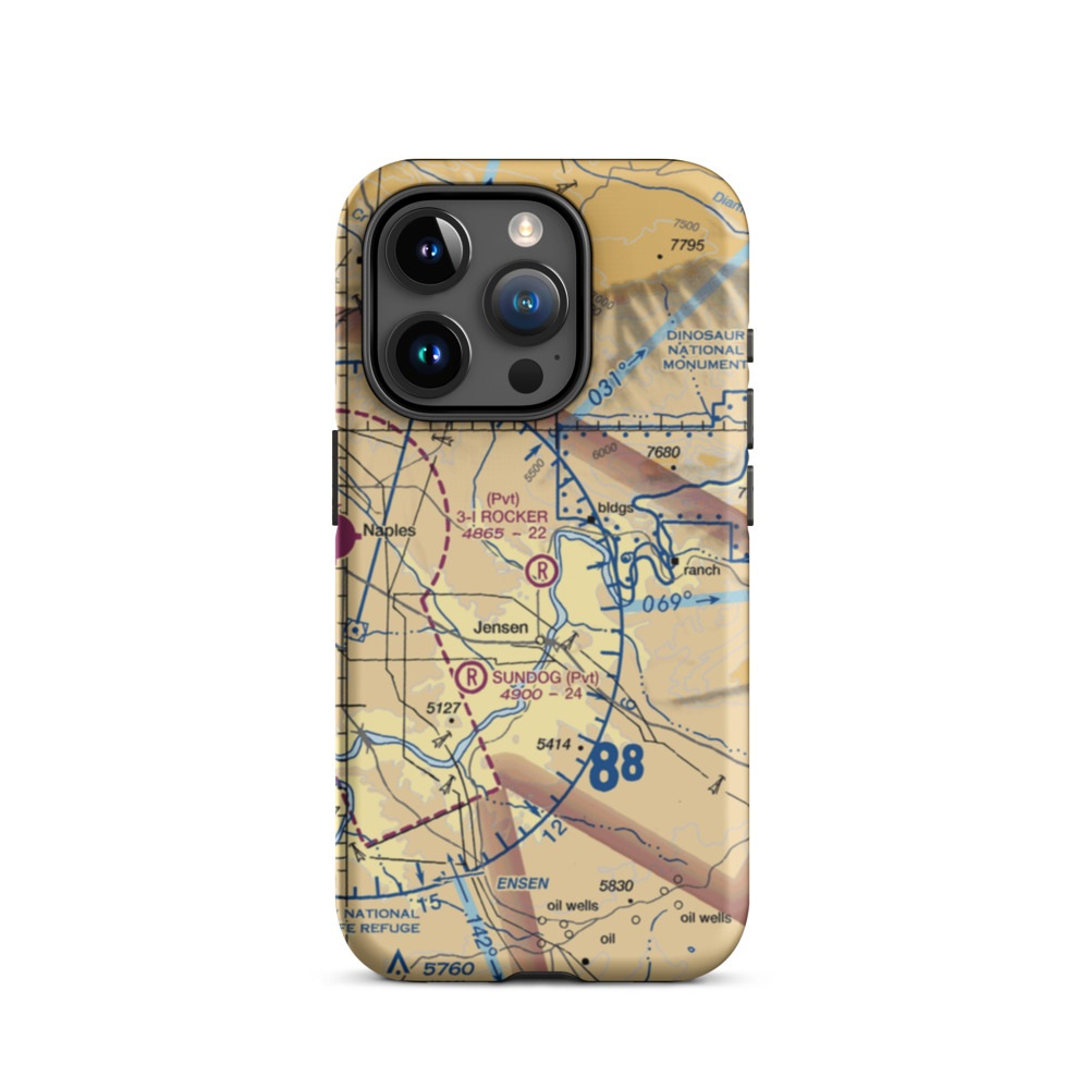 3-I Rocker Ranch Airport (UT79) VFR Sectional  Tough iPhone Case iPhone 15 Pro model shown