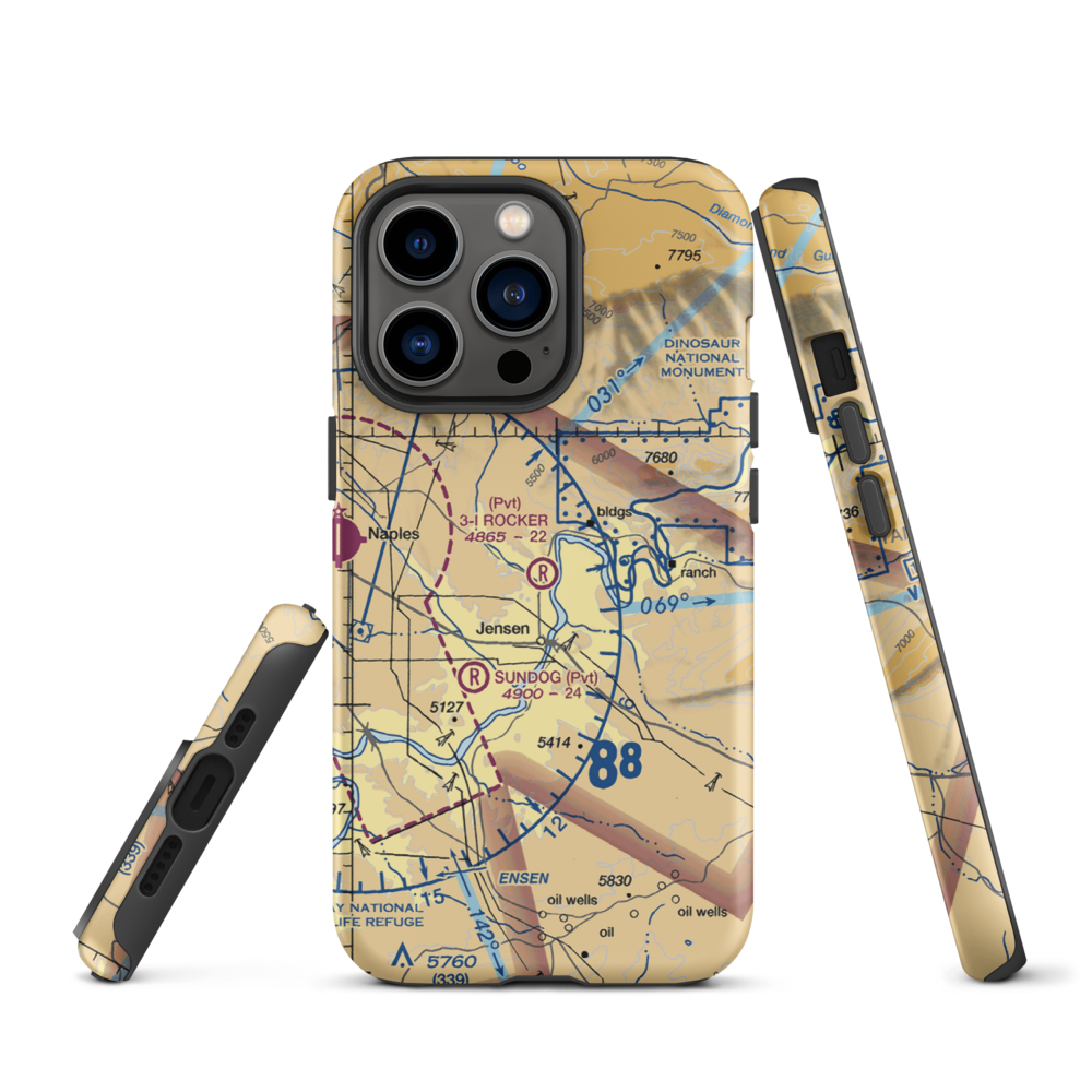 3-I Rocker Ranch Airport (UT79) VFR Sectional  Tough iPhone Case iPhone 13 Pro model shown