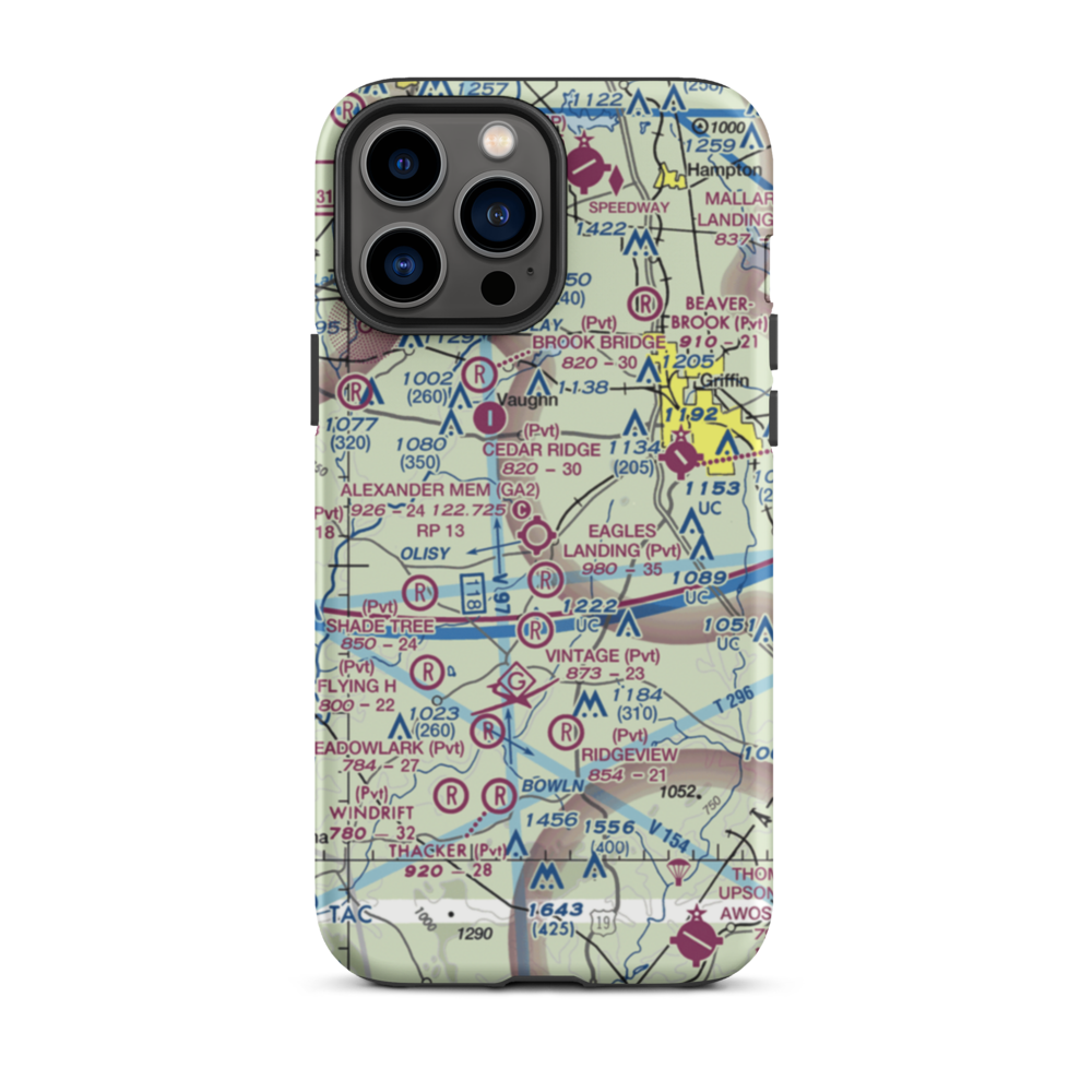 3-M's Airport (96GA) VFR Sectional  Tough iPhone Case iPhone 13 Pro Max model shown