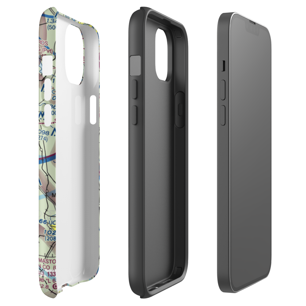 3-M's Airport (96GA) VFR Sectional  Tough iPhone Case iPhone 14 Plus model shown
