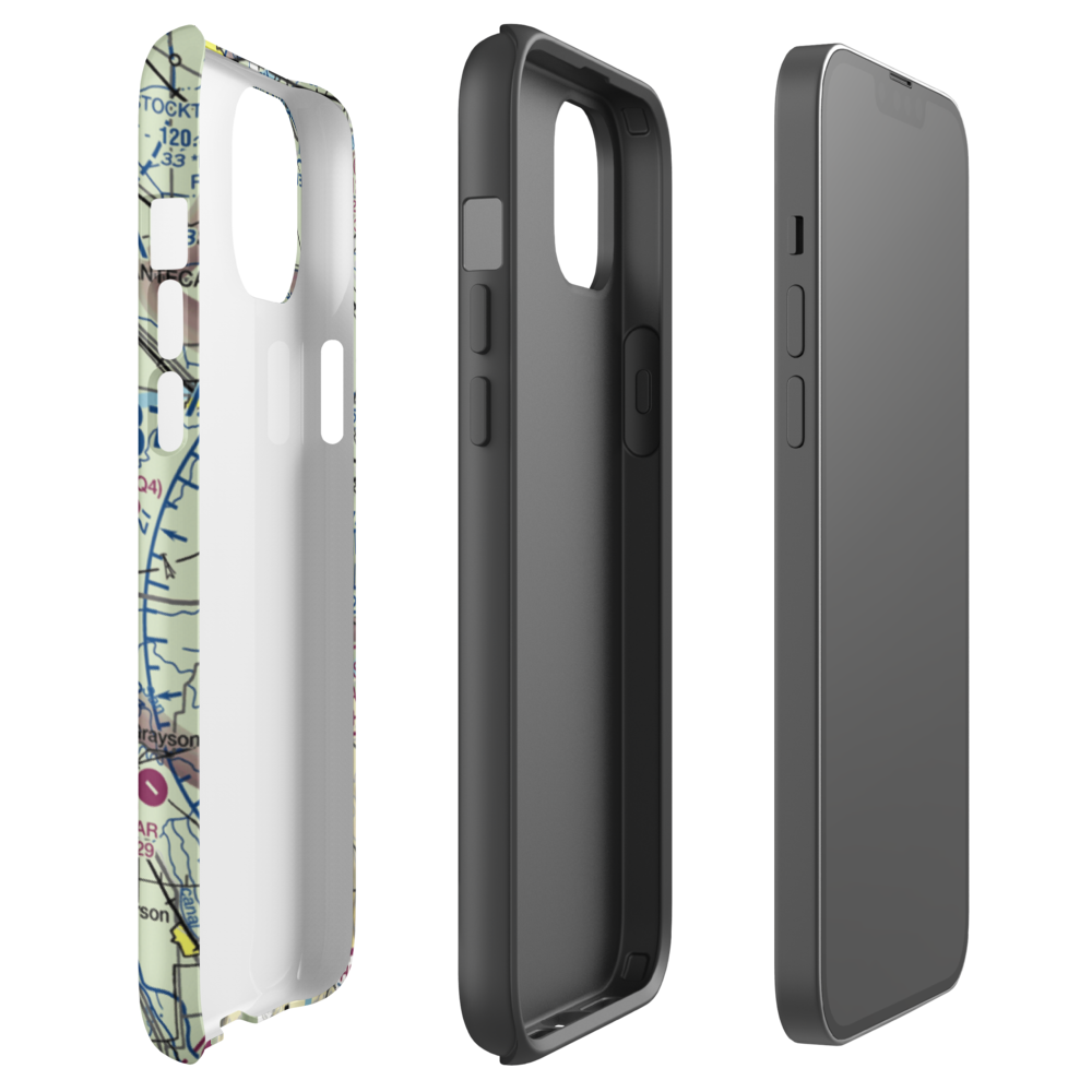 33 Strip (CA54) VFR Sectional  Tough iPhone Case iPhone 14 Plus model shown