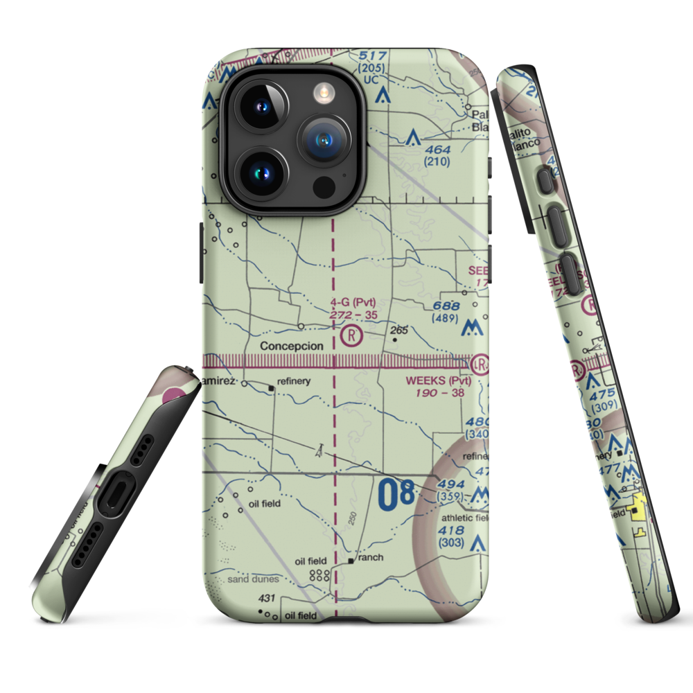 4-G Ranch Airport (XS50) VFR Sectional  Tough iPhone Case iPhone 15 Pro Max model shown