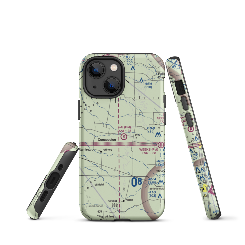 4-G Ranch Airport (XS50) VFR Sectional  Tough iPhone Case iPhone 13 mini model shown