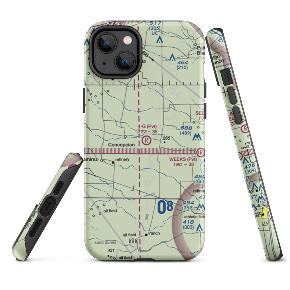 4-G Ranch Airport (XS50) VFR Sectional  Tough iPhone Case iPhone 14 Plus model shown