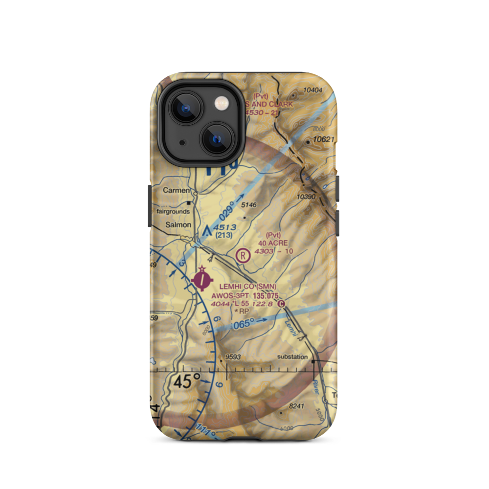 40 Acre Airstrip (ID52) VFR Sectional  Tough iPhone Case iPhone 14 model shown