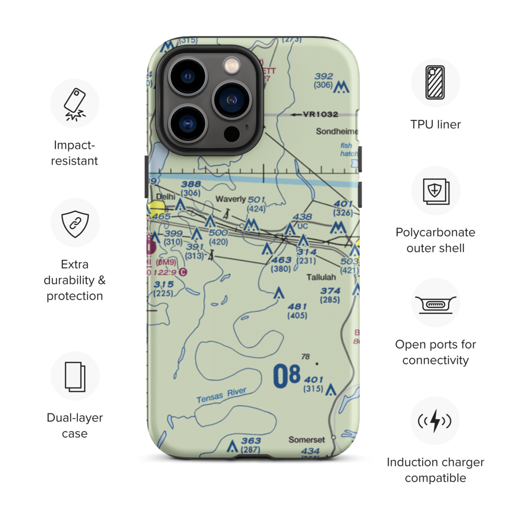 4B Ranch Airport (9LS9) VFR Sectional  Tough iPhone Case iPhone 13 Pro Max model shown