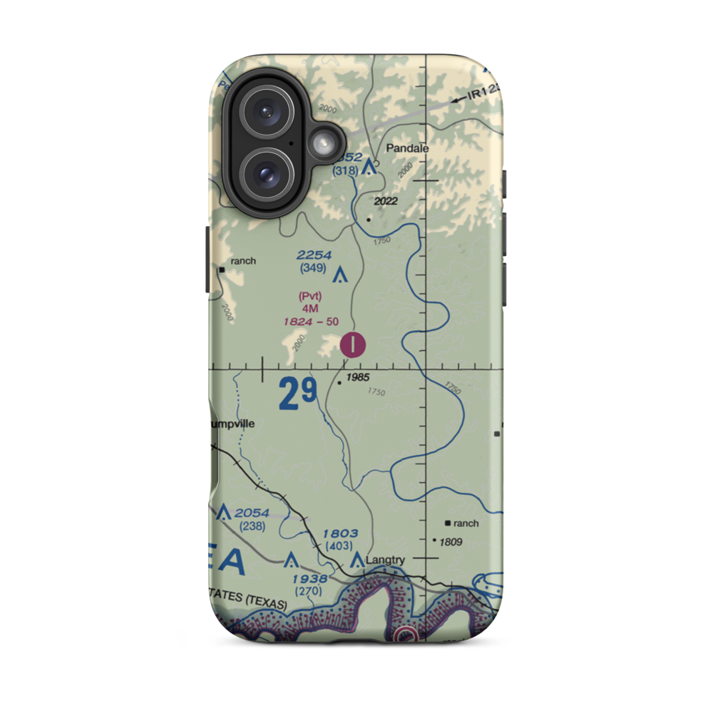 4M Ranch Airfield (48TE) VFR Sectional  Tough iPhone Case iPhone 12 Pro model shown