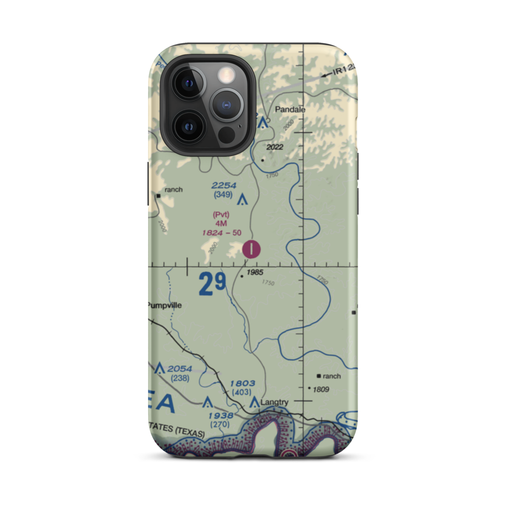 4M Ranch Airfield (48TE) VFR Sectional  Tough iPhone Case iPhone 12 Pro Max model shown