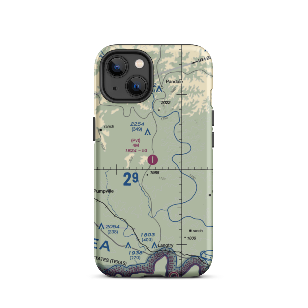 4M Ranch Airfield (48TE) VFR Sectional  Tough iPhone Case iPhone 13 model shown