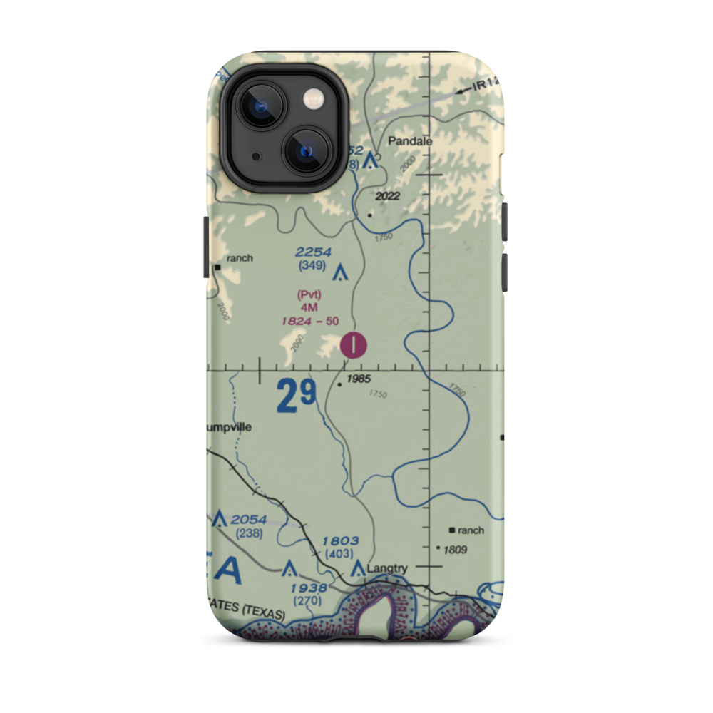 4M Ranch Airfield (48TE) VFR Sectional  Tough iPhone Case iPhone 14 Plus model shown